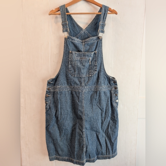 CJ BANKS Women's Blue Denim Bib Overall Pinafore Jumper Dress Size 16W - Picture 2 of 13